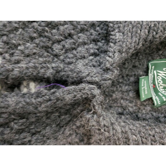 Women’s Woolrich Open Front Cardigan Gray Sweater Lg thick Wool - Picture 5 of 11